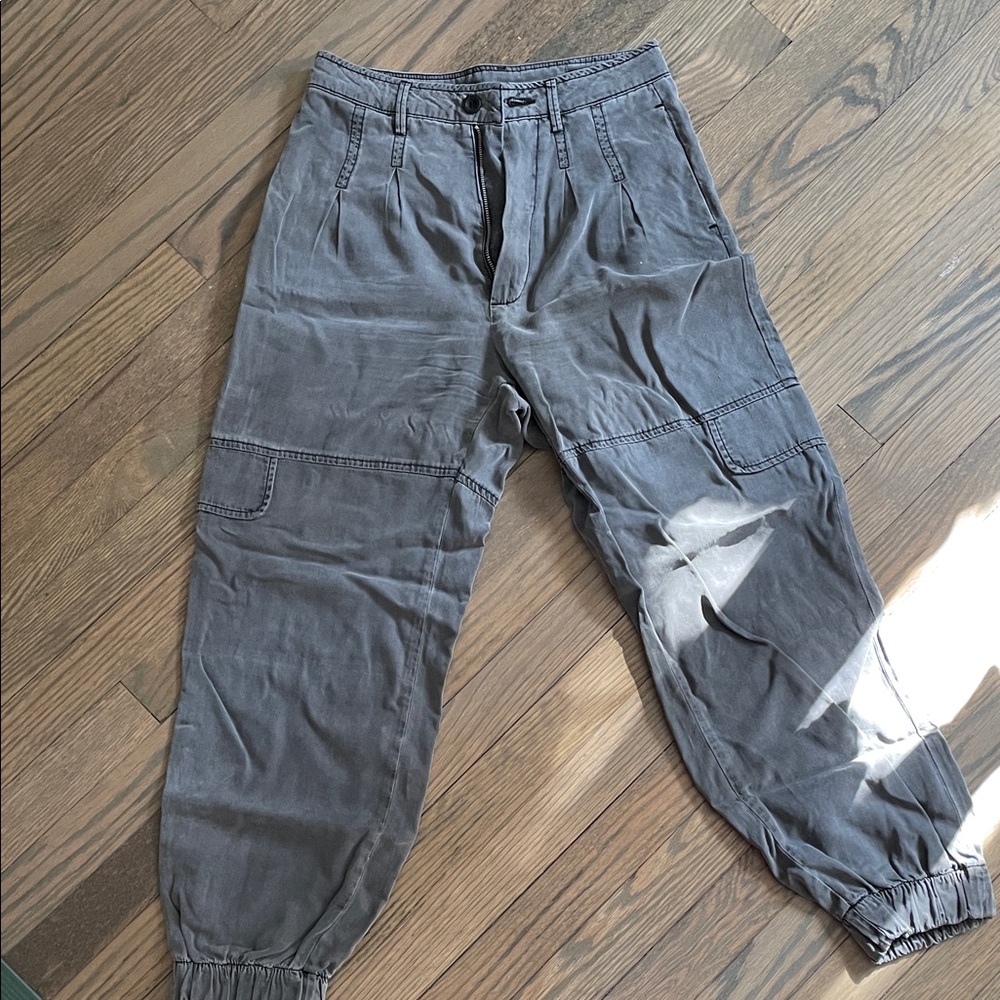 All Saints Gray Ankle Cargo Pants